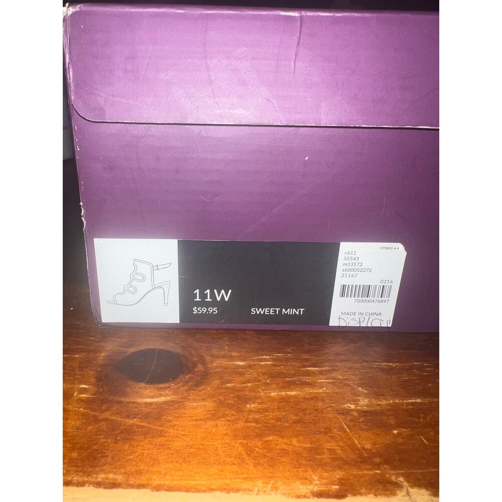 NWT Lane Bryant Women's Sweet Mint Sling Back Heels sz 11W 3 1/4" heel classic - Picture 13 of 16